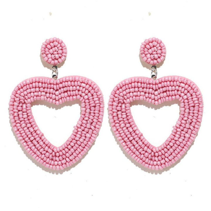 High-key Eardrop Elegant Heart Bead Women - Super Amazing Store