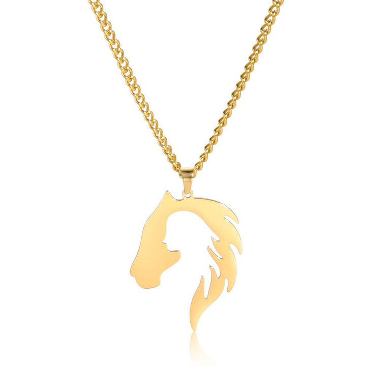 Hollow Horse Head Silhouette Stainless Steel Pendant Necklace - Super Amazing Store