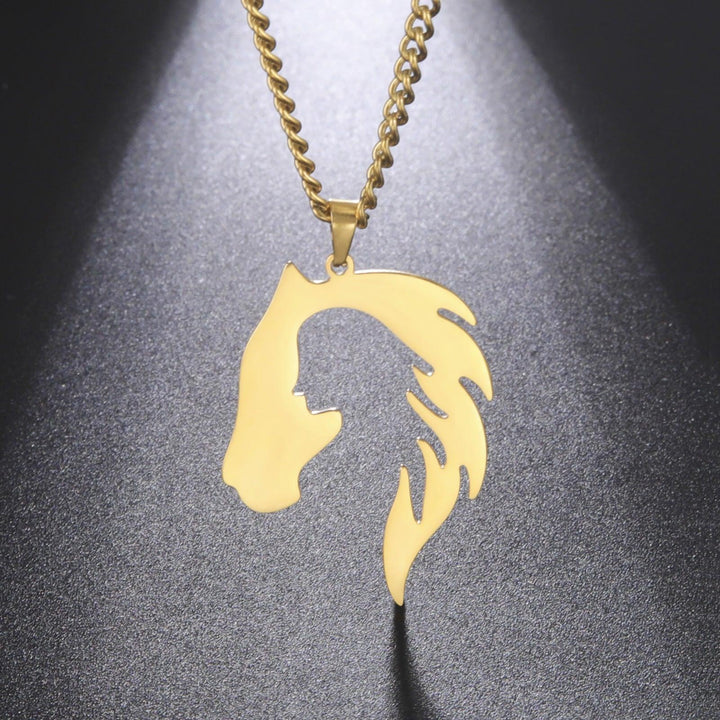 Hollow Horse Head Silhouette Stainless Steel Pendant Necklace - Super Amazing Store