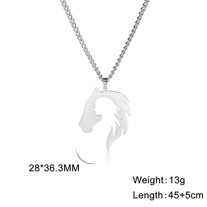 Hollow Horse Head Silhouette Stainless Steel Pendant Necklace - Super Amazing Store