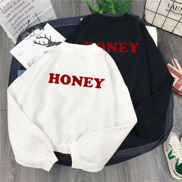 Honey Print Hoodies Winter Women - Super Amazing Store