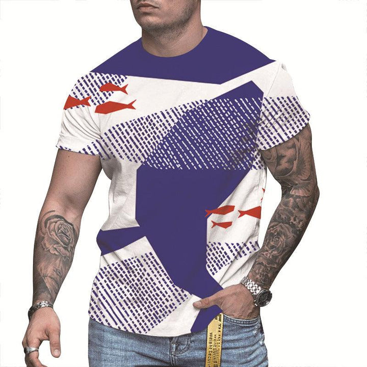 Men's 3D Printed Personalized Short Sleeved Round Neck - Super Amazing Store