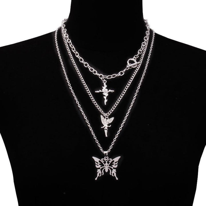 Men's And Women's Fashion Butterfly Pendant Collarbone Necklace Set - Super Amazing Store