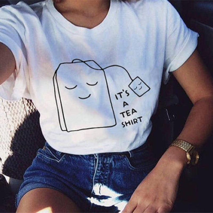 Men's And Women's Fashionable Simple It's A Tea Shirt Printed Top - Super Amazing Store