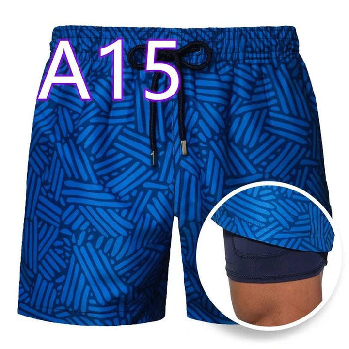 Men's Fashion Casual Sports Print Double Layer Shorts - Super Amazing Store