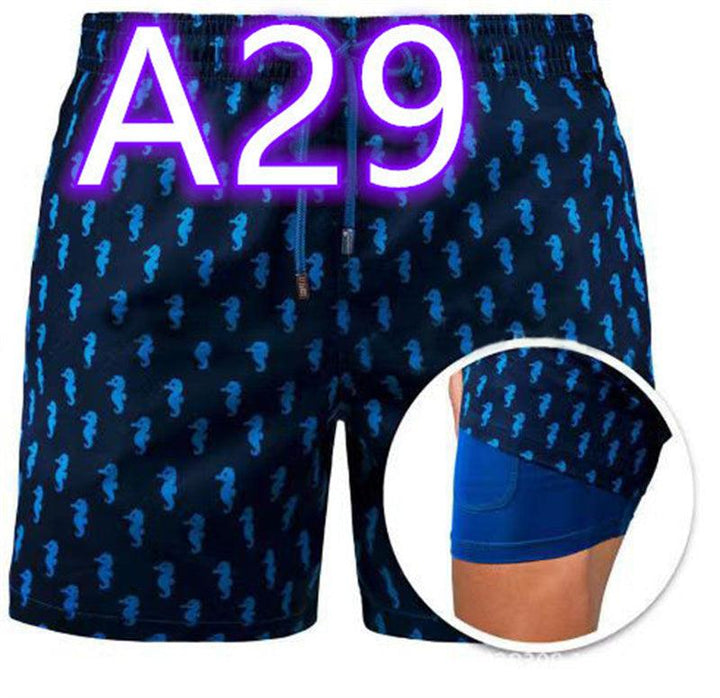 Men's Fashion Casual Sports Print Double Layer Shorts - Super Amazing Store