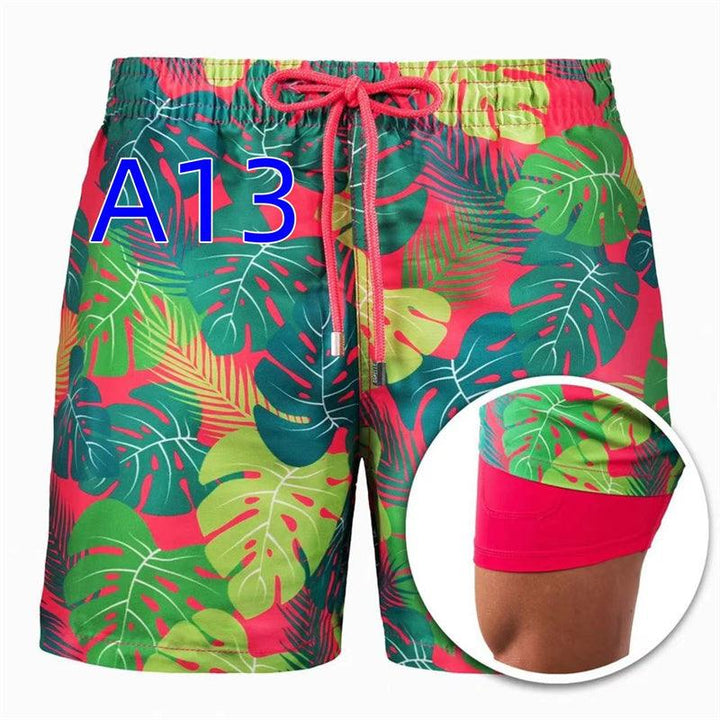 Men's Fashion Casual Sports Print Double Layer Shorts - Super Amazing Store