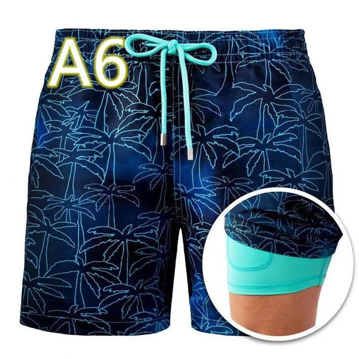 Men's Fashion Casual Sports Print Double Layer Shorts - Super Amazing Store