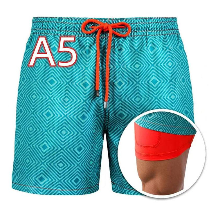 Men's Fashion Casual Sports Print Double Layer Shorts - Super Amazing Store