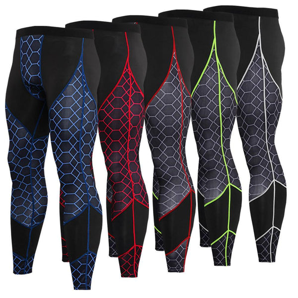 Men's Fitness Printed Patchwork Sports Tight Pants - Super Amazing Store