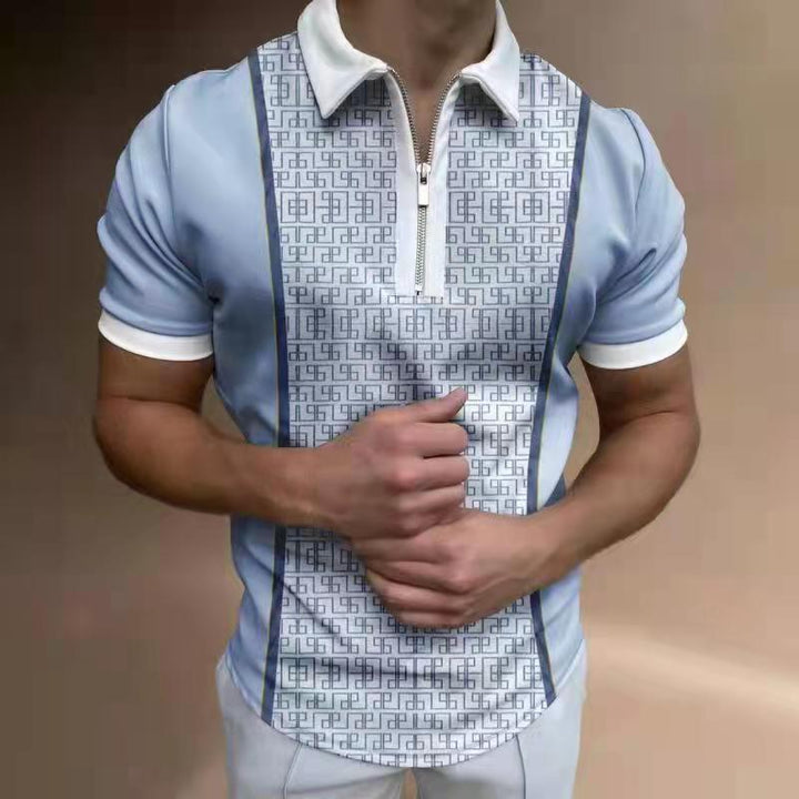 Men's Polo Shirt Fashion Casual Zipper Lapel Top - Super Amazing Store