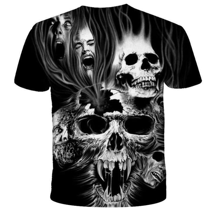 Men's Printed Skull Short Sleeve T-shirt - Super Amazing Store