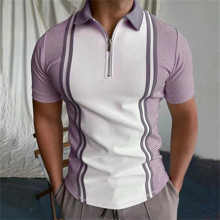 Men's Short Sleeved Zipper Polyester - Super Amazing Store