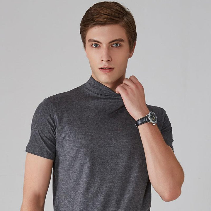 Men's Small Turtleneck Half Sleeve Bottoming Shirt - Super Amazing Store