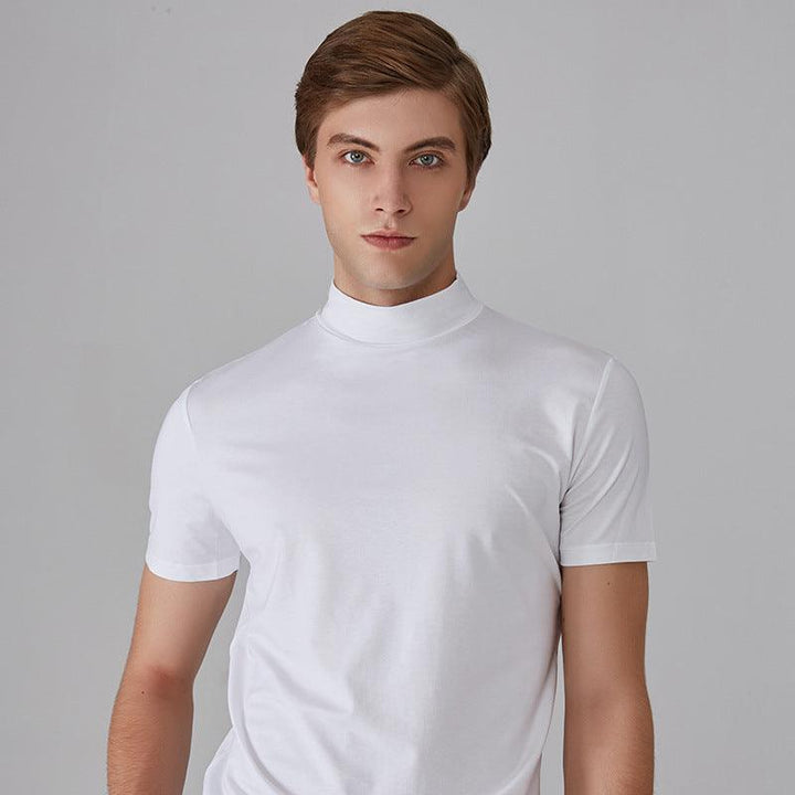 Men's Small Turtleneck Half Sleeve Bottoming Shirt - Super Amazing Store