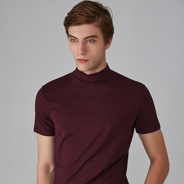 Men's Small Turtleneck Half Sleeve Bottoming Shirt - Super Amazing Store