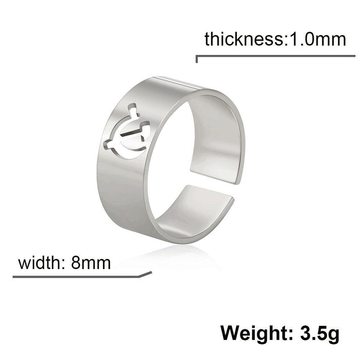 Men's Stylish And Simple Personality Stainless Steel Sickle Hammer Titanium Steel Ring - Super Amazing Store