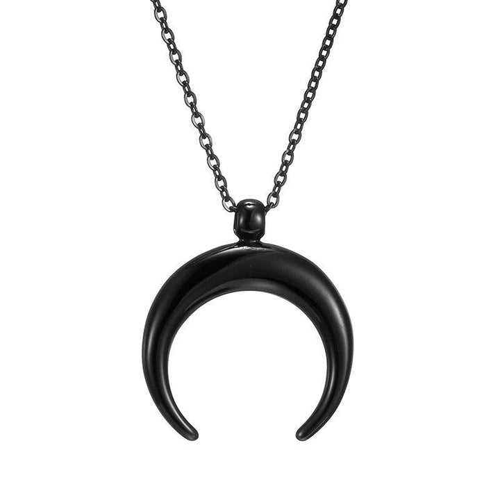 Minimalist Style Stainless Steel Horn Moon Pendant Necklace - Super Amazing Store
