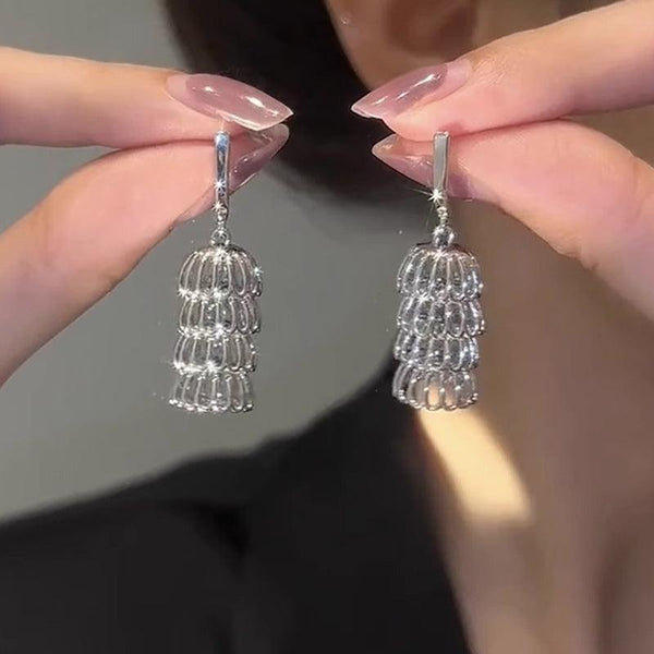 Movement Earrings Silver Needle Flower Hollow Out Smart - Super Amazing Store