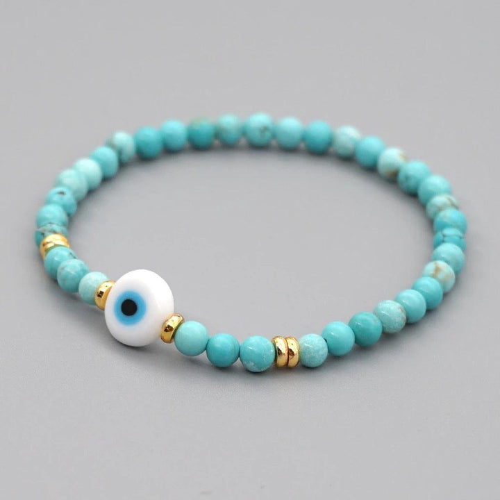 Natural Turquoise Lucky Beads Blue Eye Bracelet - Super Amazing Store