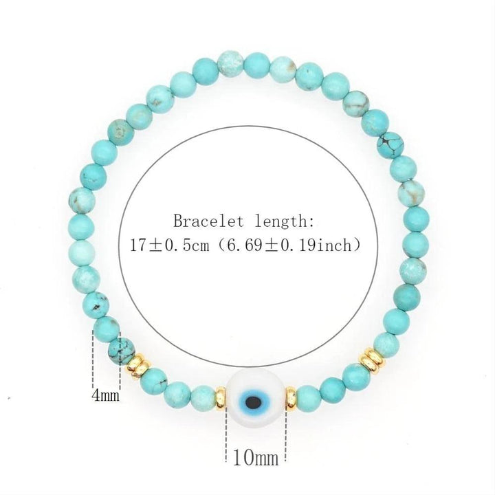 Natural Turquoise Lucky Beads Blue Eye Bracelet - Super Amazing Store
