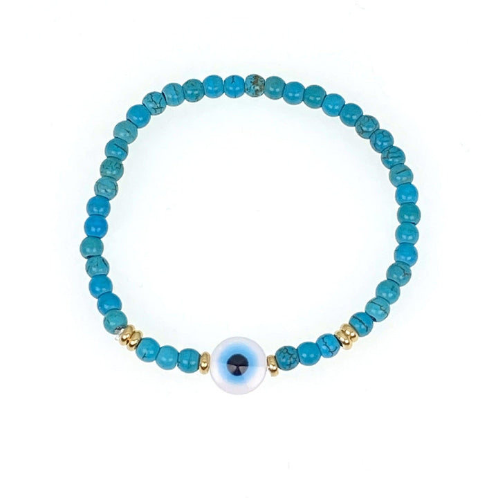 Natural Turquoise Lucky Beads Blue Eye Bracelet - Super Amazing Store