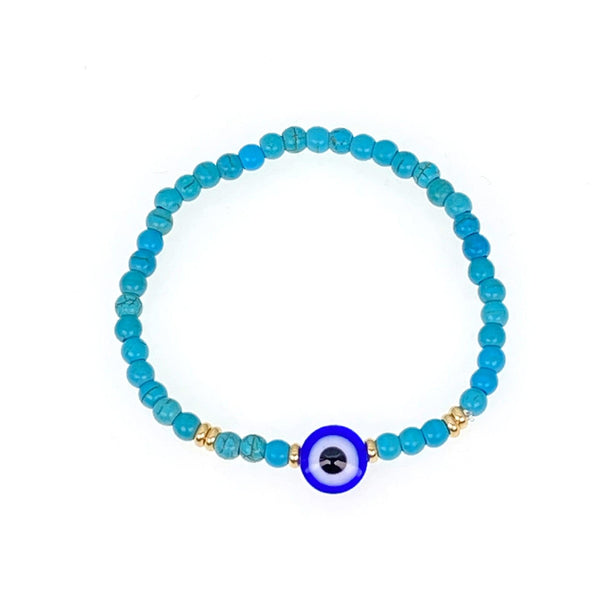 Natural Turquoise Lucky Beads Blue Eye Bracelet - Super Amazing Store