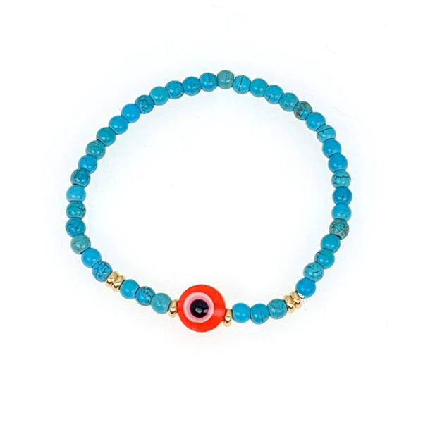 Natural Turquoise Lucky Beads Blue Eye Bracelet - Super Amazing Store