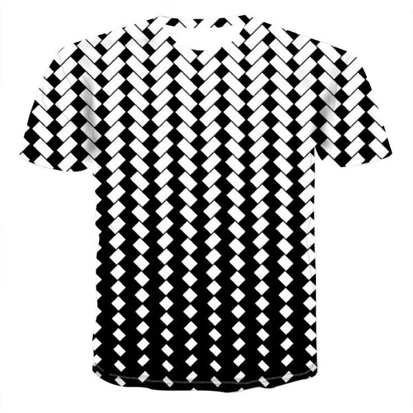 New 3DT Shirt Geometric Mesh Digital Printing Short Sleeve - Super Amazing Store