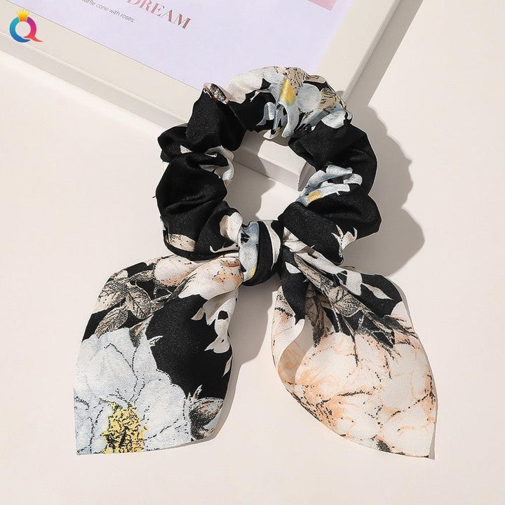 New Chiffon Bowknot Elastic Hair Bands For Women Girls Solid Color Scrunchies Headband Hair Ties Ponytail Holder Hair Accessorie - Super Amazing Store