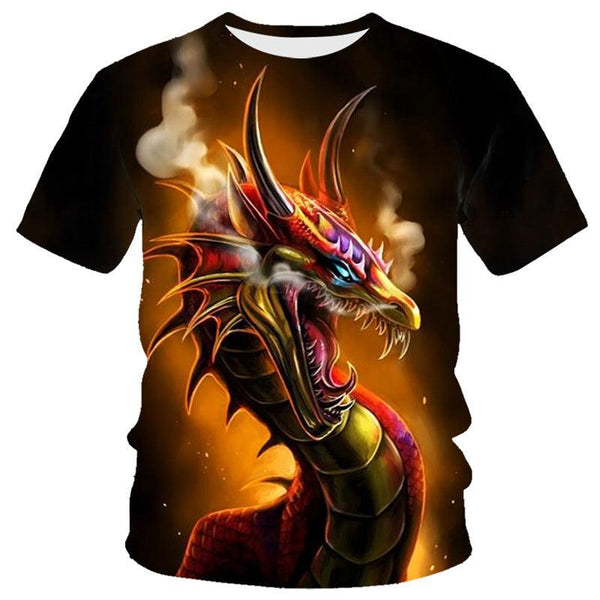 New Dragon Series 3D Digital Printing Men's Round-neck Short-sleeved T-shirt - Super Amazing Store