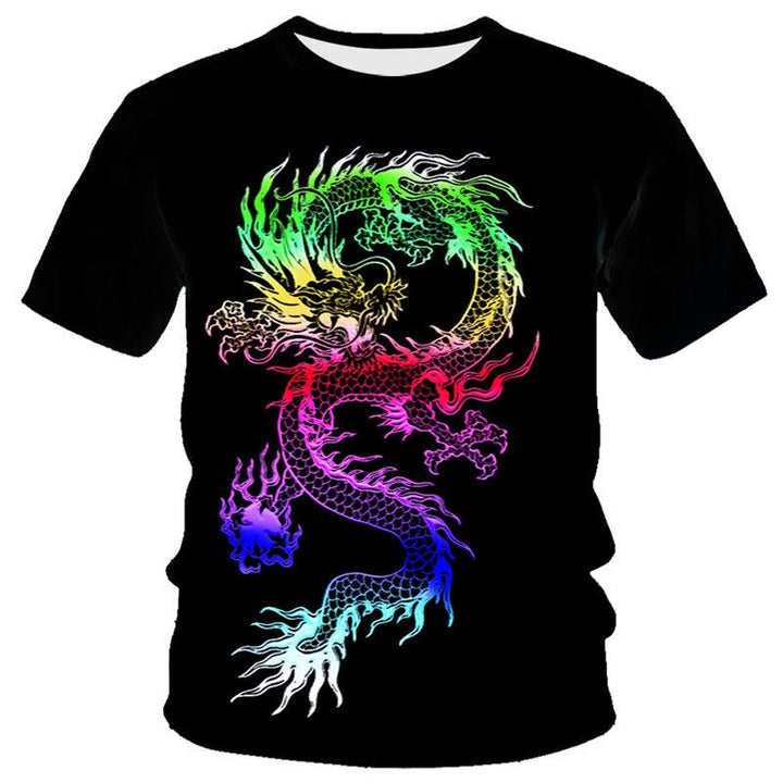 New Dragon Series 3D Digital Printing Men's Round-neck Short-sleeved T-shirt - Super Amazing Store