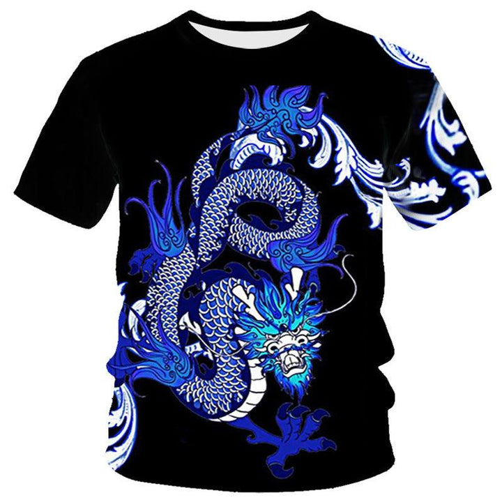 New Dragon Series 3D Digital Printing Men's Round-neck Short-sleeved T-shirt - Super Amazing Store