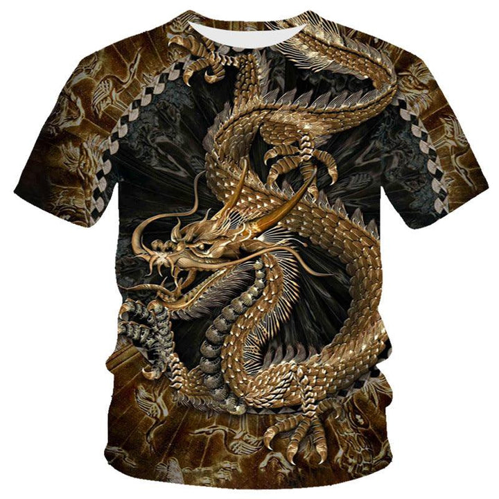 New Dragon Series 3D Digital Printing Men's Round-neck Short-sleeved T-shirt - Super Amazing Store