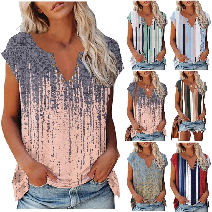 Printed V-neck Women's Tank Top - Super Amazing Store