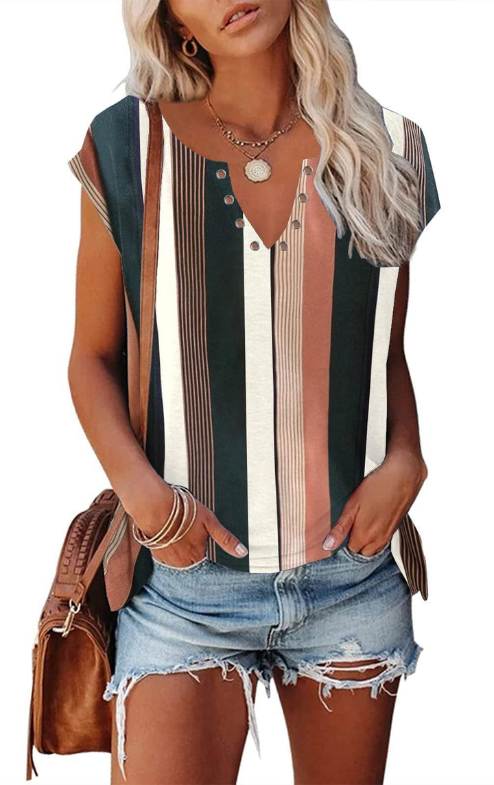 Printed V-neck Women's Tank Top - Super Amazing Store