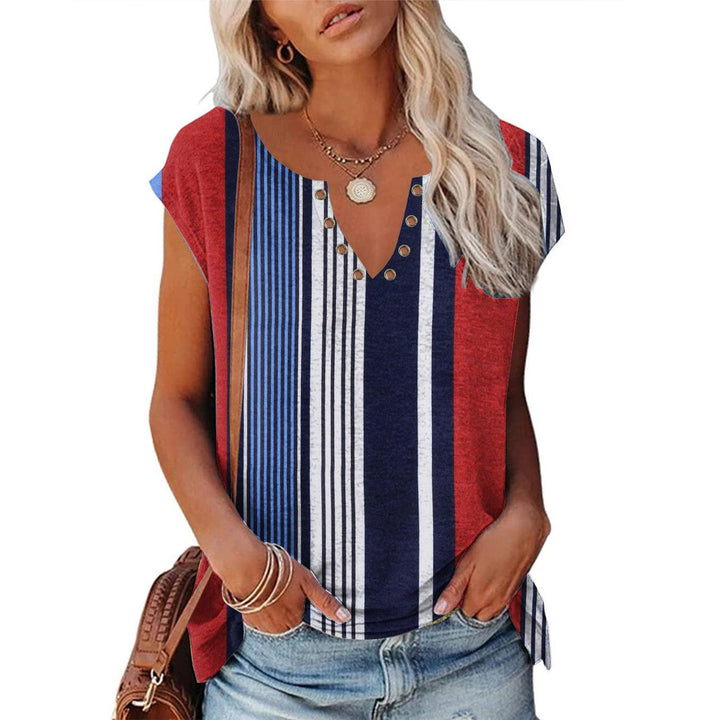 Printed V-neck Women's Tank Top - Super Amazing Store