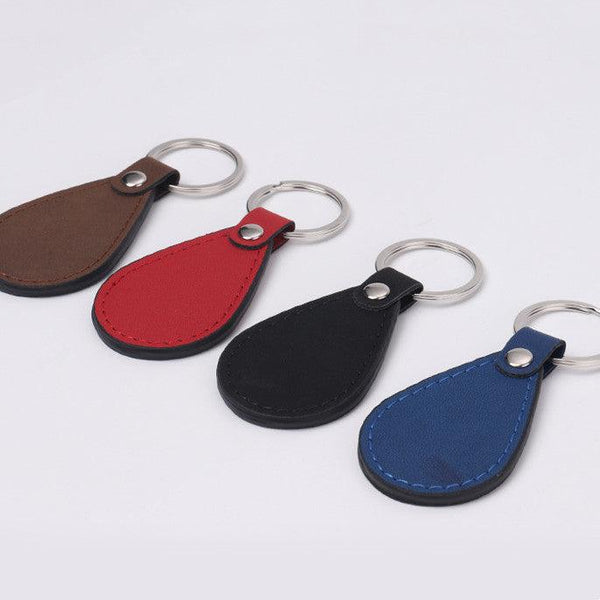 PU Leather Oval Metal Leather Keychain Leather Jewelry - Super Amazing Store