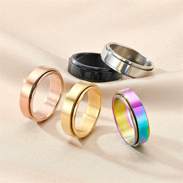 Rotating Titanium Steel Simple Bracelet Ring For Women - Super Amazing Store