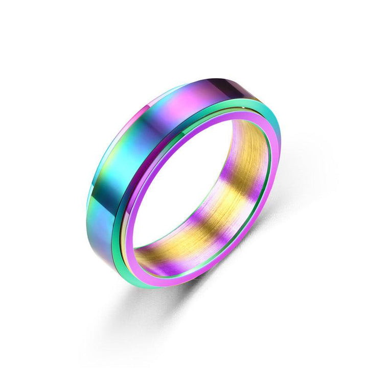 Rotating Titanium Steel Simple Bracelet Ring For Women - Super Amazing Store