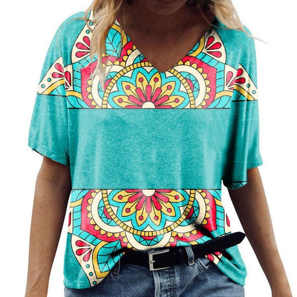 Short Sleeved T-shirt Printed On Women's Clothing - Super Amazing Store