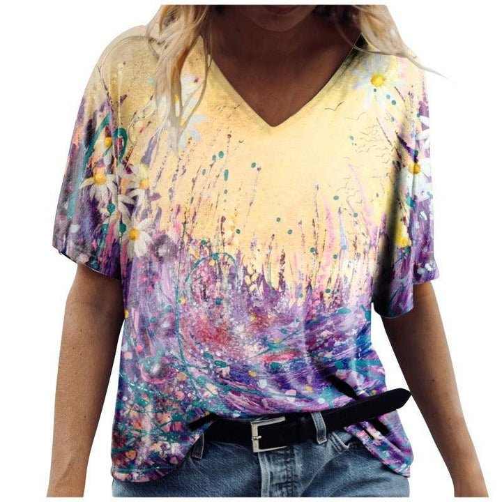 Short Sleeved T-shirt Printed On Women's Clothing - Super Amazing Store
