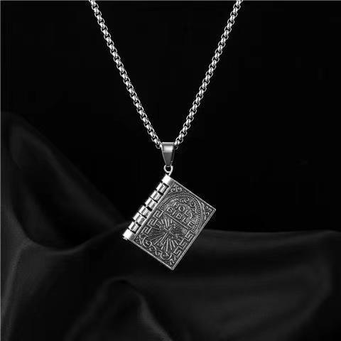 Simple Holy Grail Scriptures Flip Titanium Steel Necklace - Super Amazing Store