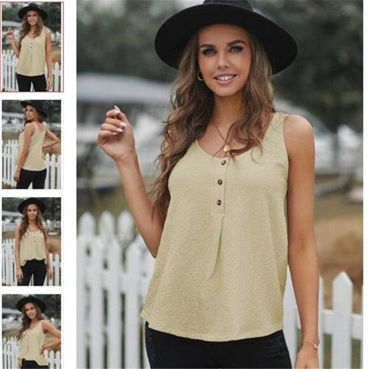 Solid Color Simple T-shirt Vest Women's Clothing - Super Amazing Store