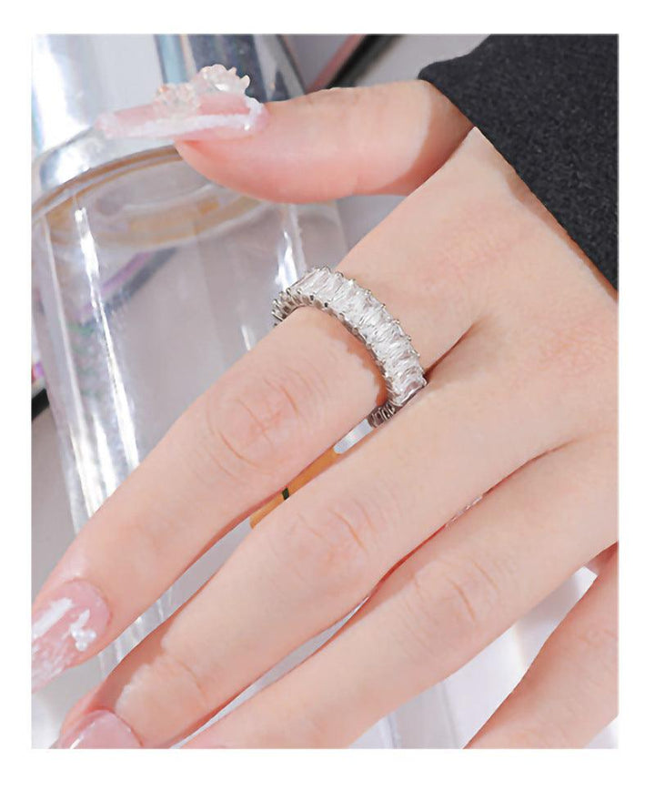 Square Zirconium Ring Female Cold Style - Super Amazing Store