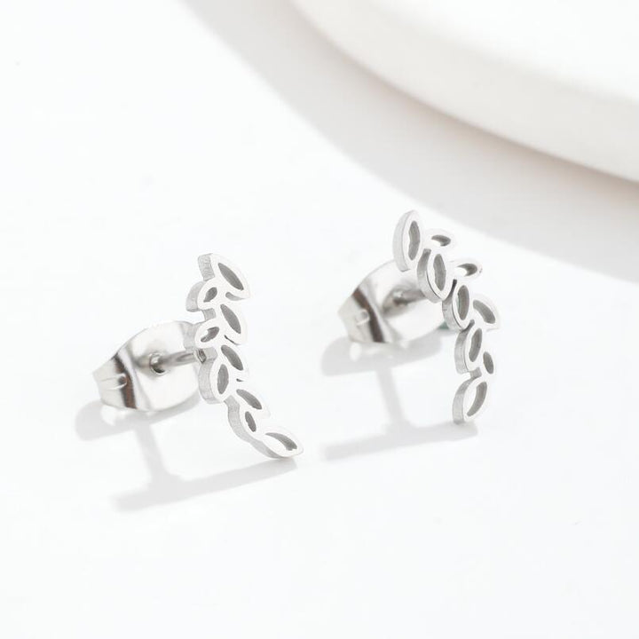Stainless Steel Studs Simple Hollow Wheat Earrings For Women - Super Amazing Store