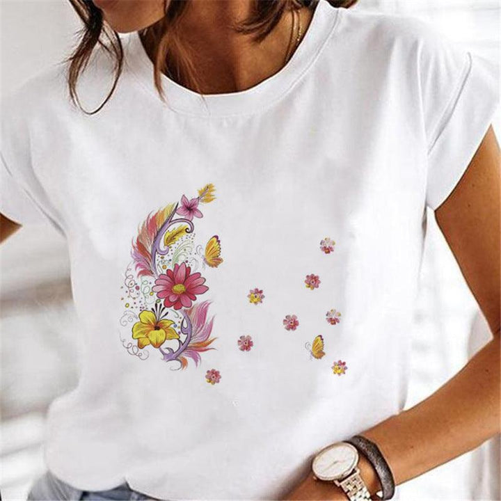 Street Personalized Feather Versatile T-shirt - Super Amazing Store