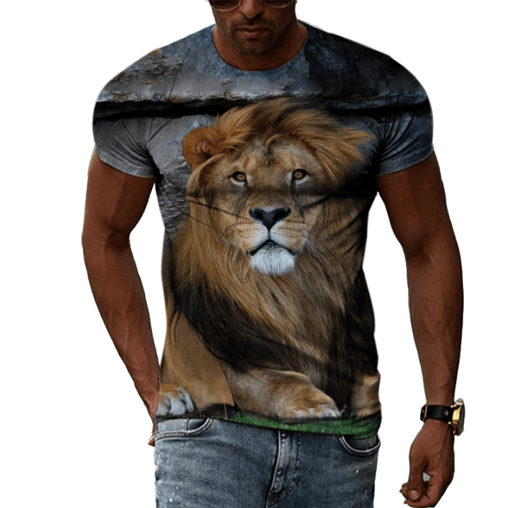 Summer Fashion The New Animal Lion Graphic Men T-shirts - Super Amazing Store