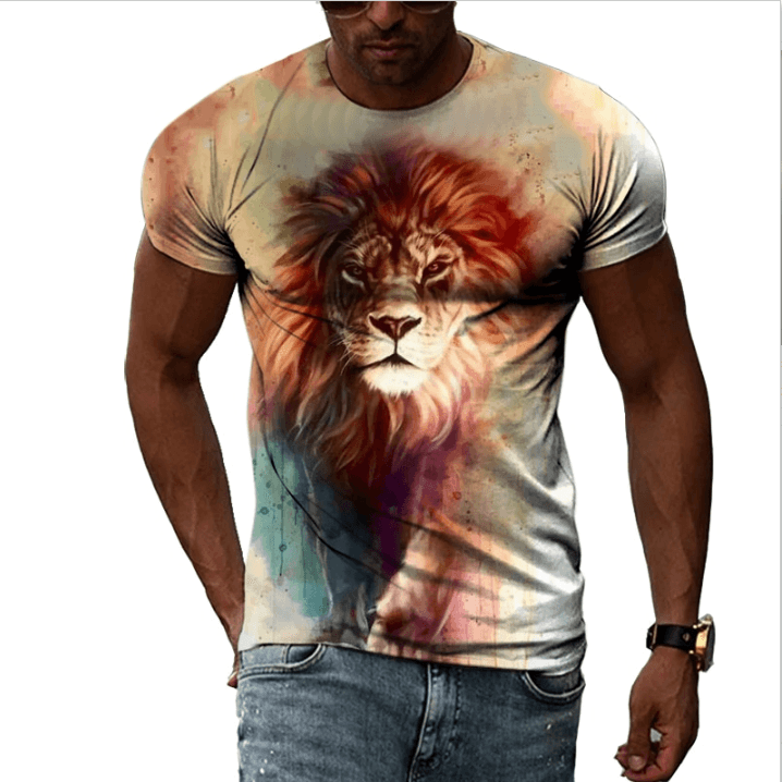 Summer Fashion The New Animal Lion Graphic Men T-shirts - Super Amazing Store