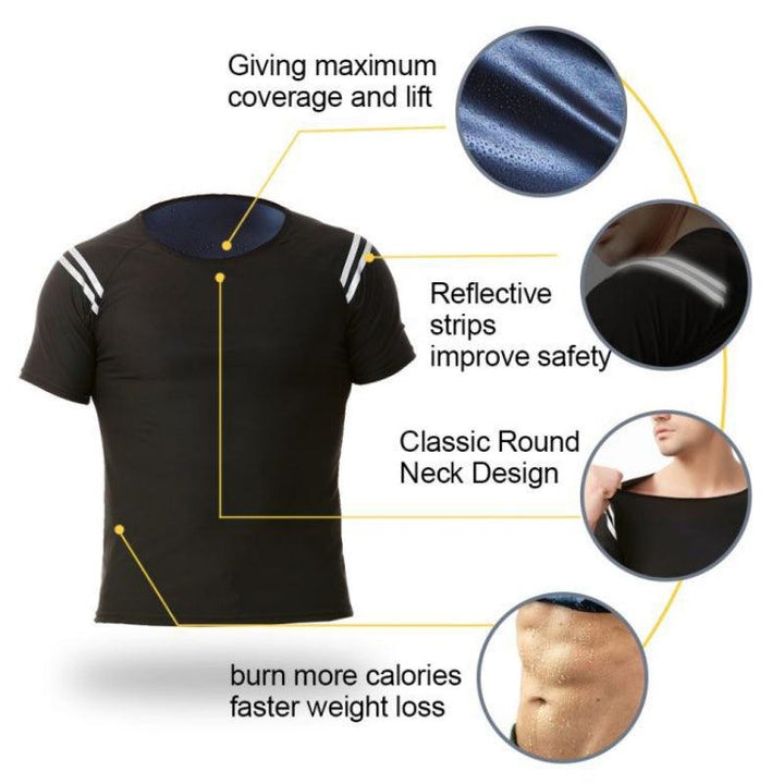 Sweating Suit For Men's Sports And Fitness Short Sleeved Body Shaping Suit - Super Amazing Store